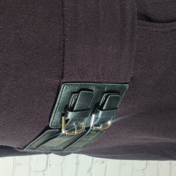 New York & Company Size Medium Black Belted Sweater Dress - Picture 9 of 11